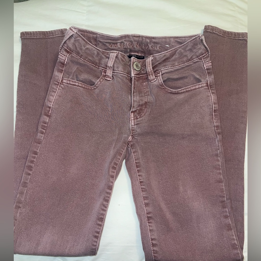 American Eagle Next Level Stretch Skinny Jeans in Mauve